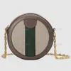 18 cm Mini Designer Circular Bag Classic Women Handväskor Fashion äkta läder axelväskor Cross Body Two-Tone Green Red232i