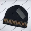 Fashion Knitted Hat Brand Men's Jacquard Letter Versatile Curled Women's Warm