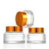 クリームジャー卸売15g 30g 50gアンバーブラウングラスクリームジャー空の容器詰め替え可能な化粧品ボトル