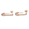 2018Creative personnalisé or rose ruban couleur petit trombone boucles d'oreilles cadeau pour les femmes anniversaire bijoux accessoires235W