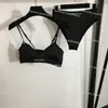 Designer Printed Swimsuit Bikini Sexy V Neck Underwear Printed Briefs Set For Women Summer Beach Leakback Swimwear