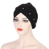 Etniska kläder diamanter flätade tvinnade muslimska kvinnor hijab kemo mössa motorhuv cancer håravfall hatt huvud wrap halsduk täcke mujer turbante