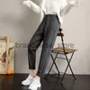 Women's Pants Capris New Fashion Korean Woolen Harlan Loose Daddy Pants Women'S 2023 Autumn And Winter Leisure High Waist Nine Point Radish Trousers J231226