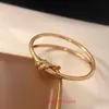 Luxury Bangle designer jewelry man bracelet High quality Knot T Bracelet New Style Wrapped with Full Diamond Clasp With Original Box