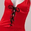 Vestidos casuais natal lingerie erótica para mulheres sexy home wear pijama vermelho santa sleepwear vestido moda v pescoço roupa interior