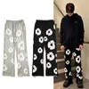 Women's Pants 2023 Autumn And Winter Micro-flared Kapok Trousers American Retro Foam Printed Hip-Hop Men's Casual Y2k Plans