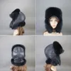 Antivento inverno uomo donna pilota bomber cappelli da caccia vera pelliccia di volpe procione berretto da neve in pelle con paraorecchie cappelli a tesa 231225