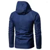 Vestes pour hommes Plus Taille Mode Automne Hiver Hommes Jeans Veste Solide Couleur Slim Fit Vêtements À Capuche Casual Bomber