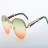 19 -venta de gafas de sol de diamantes de alta calidad, moda, atmósfera de alta gama, gafas de sol con lentes de espejo con cuernos naturales superiores 11167187S