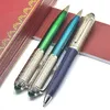 16 Color High Quality R Series CA Metal Ballpoint Pen Stationery Office School Supplies Writing Smooth Ball Penns With Gem Top 231225