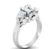 Hela kvinnamodsmycken 925 Sterling Silver Three Stone Princess Cut White Topaz Cz Diamond Gemstones Engagement Band Ring248f