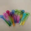 4 Inch Colorful Pyrex Glass Oil Burner Pipe 10cm 25mm ball Tube Burning Great tubes Nail tips Hand Pipe Smoking Pipes