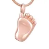 IJD8041 Baby Foot Shape rostfritt stål Kremation Keepsaken hänge för Hold Ashes Urn Necklace Human Memorial Jewelry299s