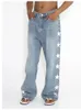 Men's Jeans Y2K Star Denim Wide -leg Pants Hip Haarajuku Loose Casual And Print Korean Street Clothing