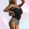 Leopar Bikini Yüksek Bel Hayvan Baskı Tankini Floral Mayo Brezilya Fırfır Artı Beden Mayo Kadınlar 2202267414901