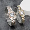 Fashion couple watches are made of high quality imported stainless steel quartz ladies elegant noble diamond table 50 meters water288h