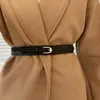 Belts Women Retro Metal Buckle PU Leather Belt Female All-match Skinny Waist Straps Adjustable Lady Dress Coat Decorative Waistband