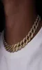 Mens Iced Out Chains Halsband Fashion Hip Hop Jewelry Rose Gold Silver Miami Cuban Link Chain Halsband8023207