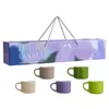 Mugs 5Pcs Candy Color Coffee Mug Sets Ceramic Tea Cup 80ML Espresso With Handle Beautiful Gift Box
