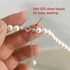 ASHIQI Natürliche Süßwasserperle Halskette 925 Sterling Silber Schmuck für Frauen Geschenk Mode 231225