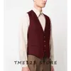 Vests for Men Men's Serge Casual Business Collar Single Breasted Vest Suit Best Formal Man Ambo Wang Steampunk Gothic Chaleco