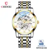 Top men's watch 41mm automatic mechanical stainless steel hollow movement mineral reinforced glass mirror luminous waterproof spiral crown