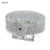 Belts Women Crystal For Rhinestone Chain Waist Belt Party Club Shiny Glitter Jewelry Diamond Wide Waistband With Buckle Access T8NB