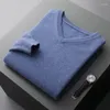 Erkek Sweaters Sonbahar Kış V yaka Yün Kaşmir Kazak Süveri Kalın Katı Küleyler Gevşek Örgü Base Gömlek İş Gündelik Ceket Üstleri