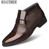 Sapatos de negócios dos homens vestido botas de escritório clássico couro patente inverno formal marca luxo buty meskie 231226