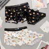 Underpants Lovely Couple Set Of Sexy Panties Lace Ice Silk Fabrics Underwear Male Boxers Female Love