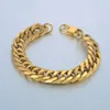 Mens 316L Stainless Steel Male Bracelet Wholesale Braslet Gold Silver Color Braclet Chunky Cuban Chain Link For Man 231226