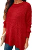 Women's Swatters Women Sweters Crewneck Long Rleeve Side Tulit Tunik do legginsów