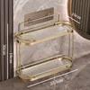 الحمام أرفف أكريليك جدار مثبتة على الحمام الحرة الذهبية المرحاض Washstand Washstand Tazmetic Storage Scoring Accessories 231225