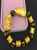 Charm Bracelets Gold Bracelet Imitation Vietnam Shakin Sixcharacter Mantra Beaded Sand Good Luck Chinese Double Pixiu Jewelry5073323