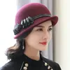 Beckyruiwu Lady Autumn and Winter Chic Irregular Brim Fedora Hats Woman Party Formell toppklass 100% ullfilt 231225