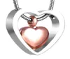 LKJ8078 Ciondolo per cremazione umana in argento e oro rosa Perdita di amore Porta ceneri Gioielli ricordo Urna funebre Cofanetto inciso8240623