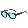 Sonnenbrille LNFCXI Retro Square Frauen Fashion Shades UV400 Vintage Blue Tea Punk Männer Sonnenbrille Großhandel