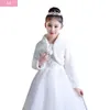 41XC Beige White Elegant Warm Faux Fur Shawl Wedding Flower Girl Wrap Plush Short Coat Fairy Marriage Accessories 231226