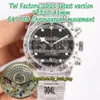 Eternity 2021 TWF Dernière version Boîtier en acier 316L Bracelet en acier ETA SA7750 Chronographe Automatique Cadran blanc 79350 Montre pour homme Sport340K