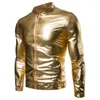 Kurtki męskie przylot stoisko kołnierz High Street Shiny For Men Party Night Club Disco Performance Coat Ropa Hombre