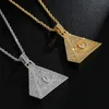 Necklaces Moissanite Jewelry Pendant Brass Evil Pyramid Eye Ice Moissanite Pendant Fashion Jewelry 14K 18K Gold Plated Pendant Charm Necklac