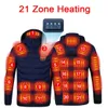 Winter verwarmde kleding USB 21 zones temperatuurregelaar motorfiets uitloper warm houden zelfverwarmende jas 231226