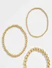 Stapelbare Armbänder aus 18-karätigem Gold mit Perlen, Büroklammer-Kettenarmband, Perlen-Stretch-Armband5703935
