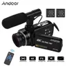 Andoer 4K Ultra HD Handheld DV 30inch IPS Digital Video Camera CMOS Sensor Camcorder with 045X Wide Angle Lens with Microphone19259689