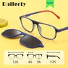 Ralferty 2-in-1-Sonnenbrille für Kinder, magnetisch, zum Aufstecken, Brillengestelle für Kinder, Brillengestell mit Rezept, Myopieoptik, 0 Dioptrien, 231225