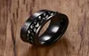 Men039S 8mm rostfritt stål spinnkedja oro ring romerskt nummer Meditation Band Gold Black Mane Jewelry Aneis4219273