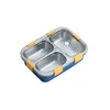 Stoviglie 304 Bento Stoviglie Scatola portatile Fodera Pranzo da campeggio per picnic con contenitore in acciaio inossidabile Meyjig