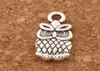 Małe sowy uroki wisiorki 7x15mm 200pllot antyczne srebrne mody biżuterii