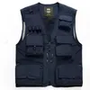 Men's Vests Work Vest Men Multi-pocket Sports Male Clothes Motorcyclist Man Clothing Camping Climbing Summer Zip UP