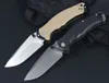 Coltello pieghevole BK di alta qualità 8Cr13Mov Lama satinata Drop Point Nero / Sabbia G10 Maniglia da campeggio esterna Escursionismo Sopravvivenza Coltelli tattici per cartelle Strumenti EDC